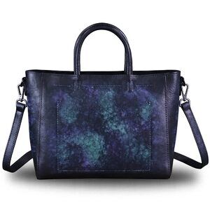 6872 Leather Top Handle Handbag Retro Satchel Vintage Cowhide Handmade